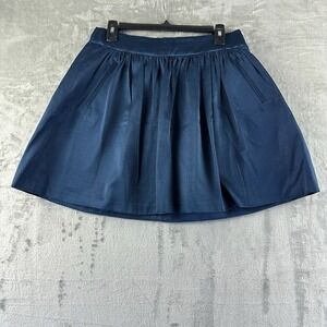 Banana Republic Mini Skirt Women's 6 Navy Blue Lined Pleated w/ Pockets